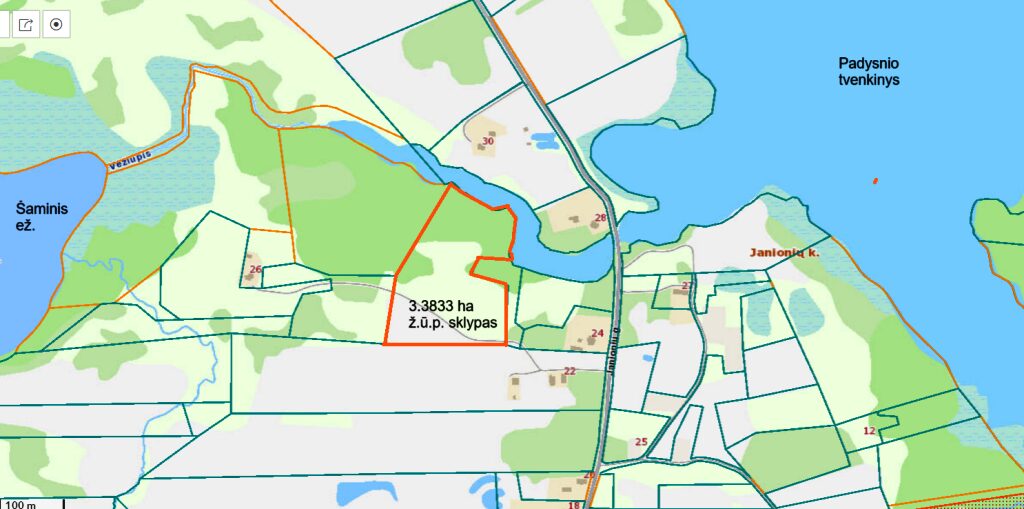 Parduodamas 3.3833 ha žemės ūkio paskirties sklypas Ignalinos rajone su pakrante, su tvenkiniais, su vandens gręžiniu, su atvęsta elektra ir su nuotekų valymo įrenginiu.